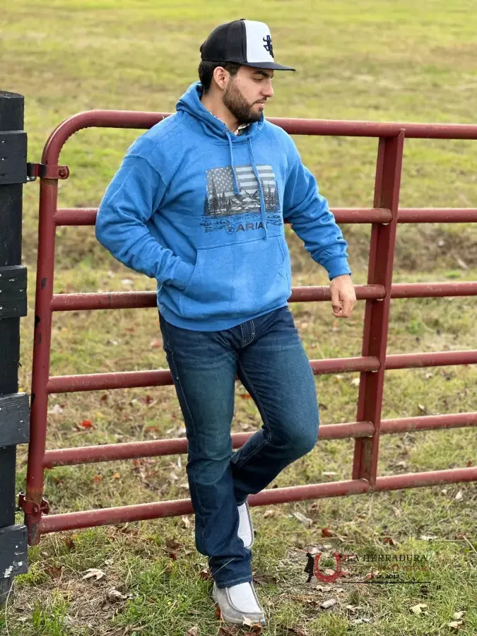 Ariat Land Of The Free Sweatshirt Classic Blue Heather - 1718