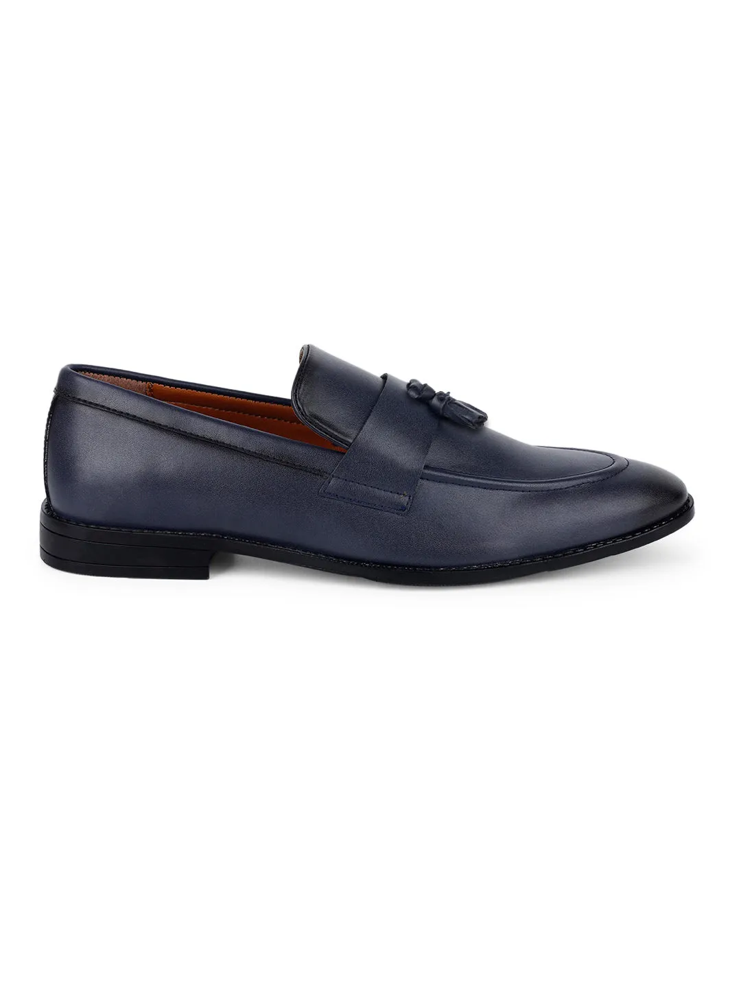 Federal Blue Handcrafted Tassel Style Comfortable Moccasins