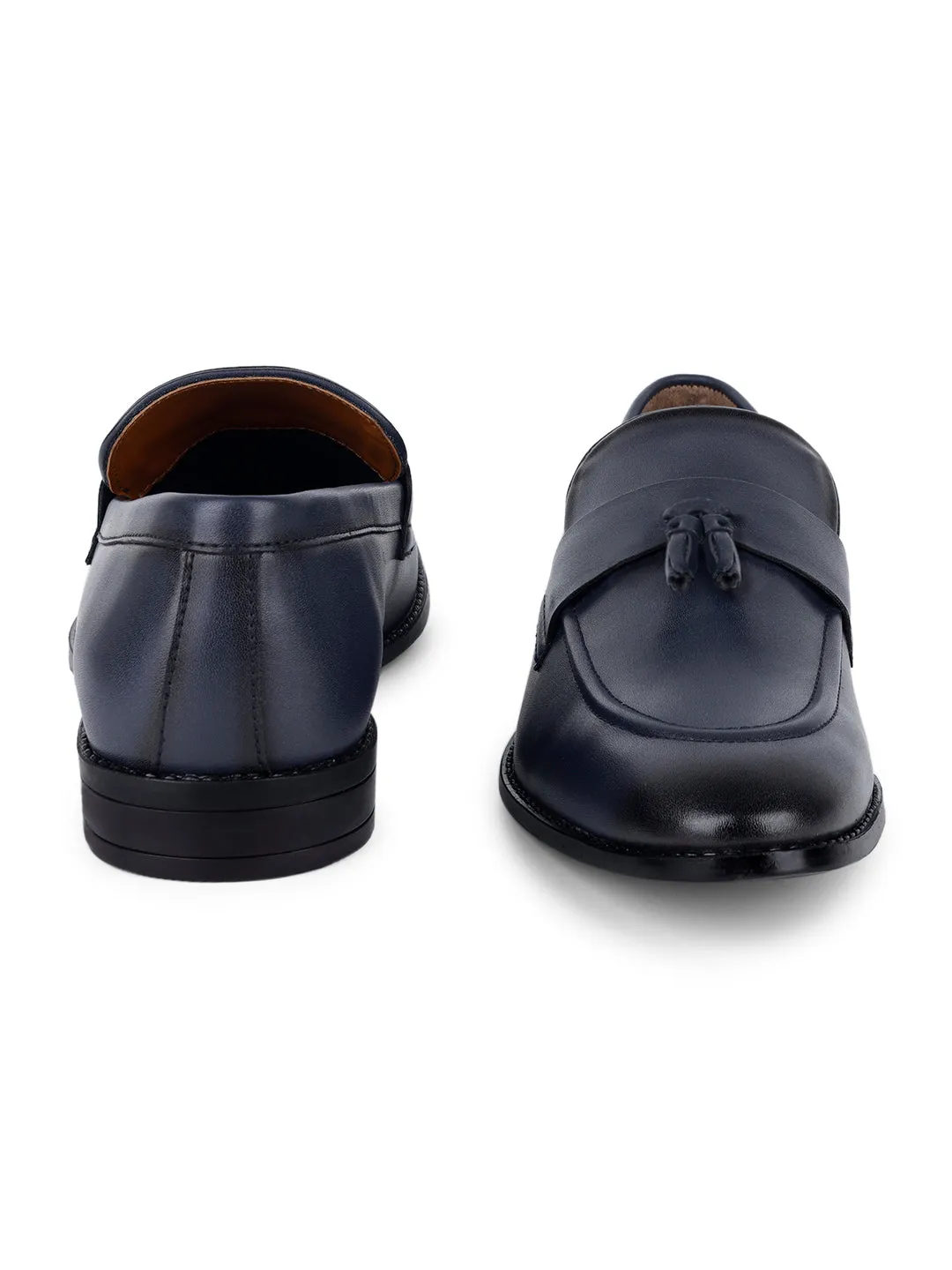 Federal Blue Handcrafted Tassel Style Comfortable Moccasins