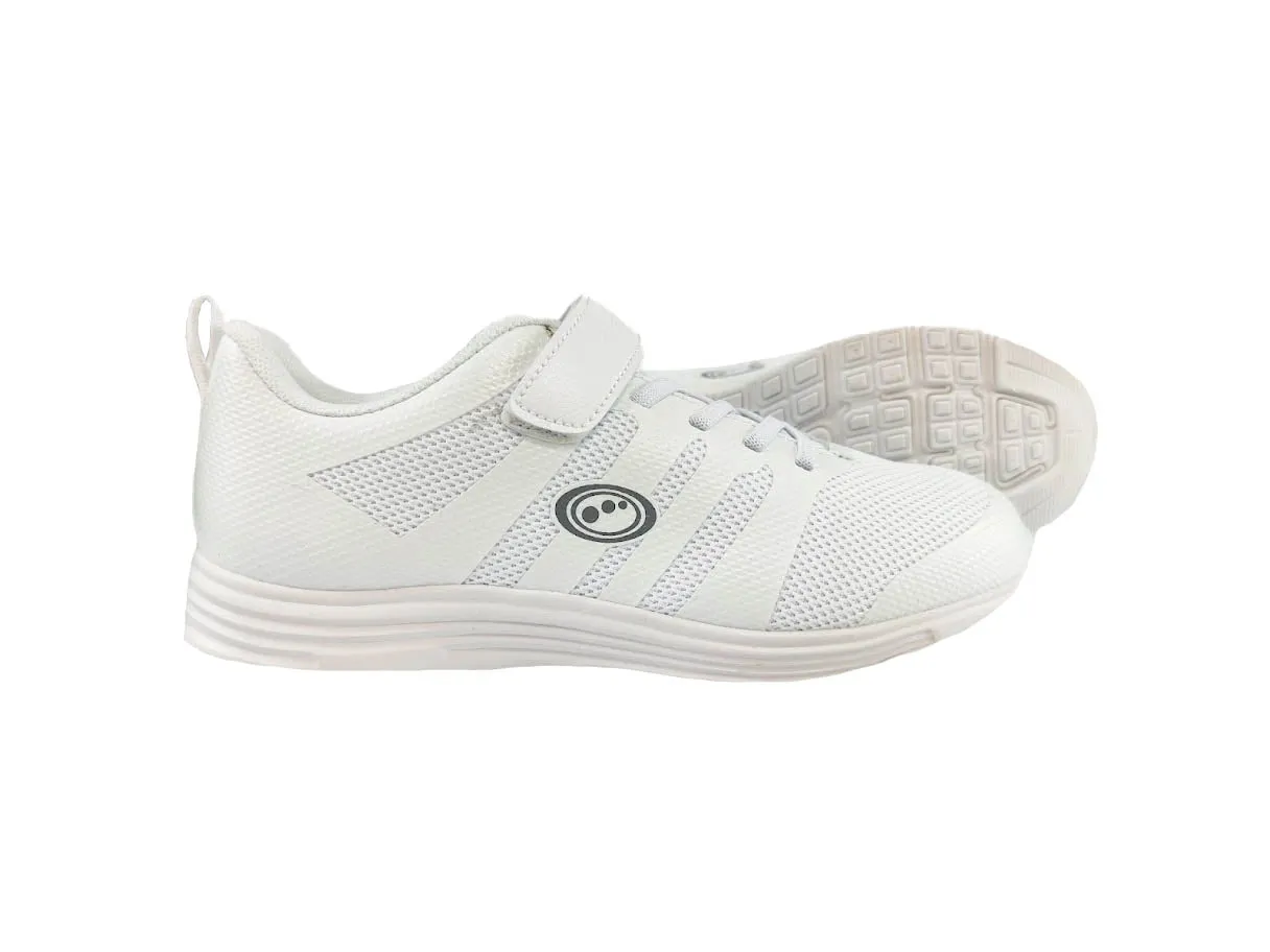 Mesh Top School Trainer Easy Fasten White