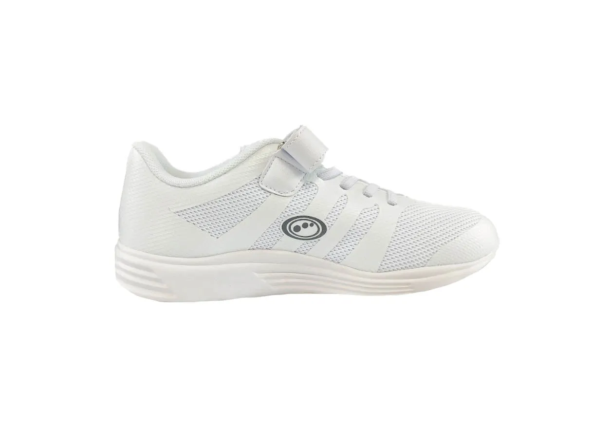 Mesh Top School Trainer Easy Fasten White