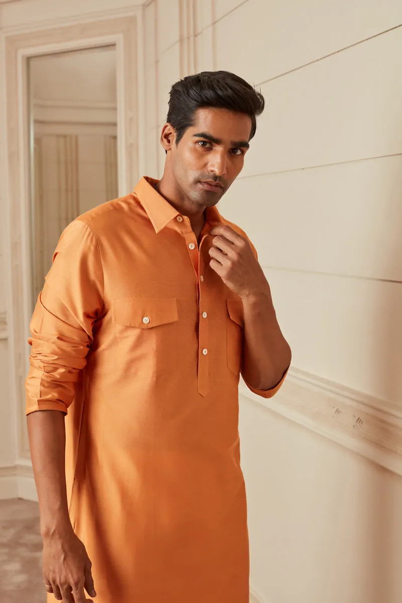 Orange Basic Single Kurta