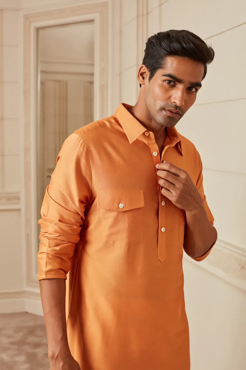 Orange Basic Single Kurta